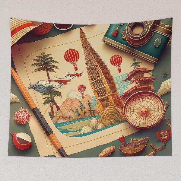 Item preview, Vintage Adventure Travel Gear Illustration designed and sold by RaiyaTees.
