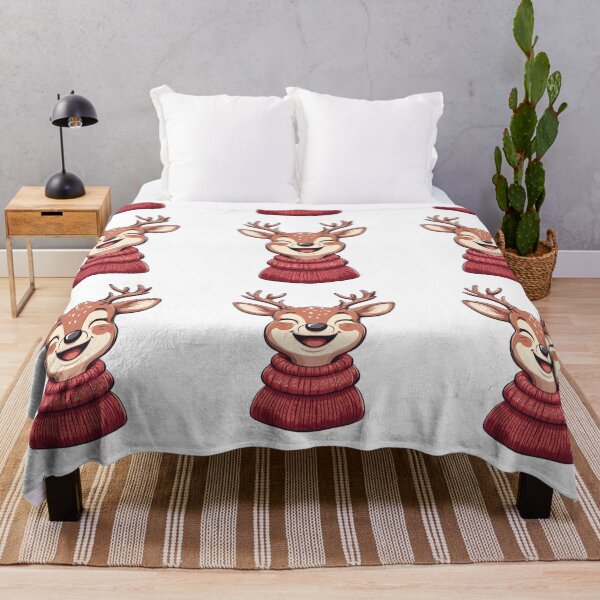 Item preview, Smiling Reindeer in Cozy Sweater designed and sold by IllustrifyArts.