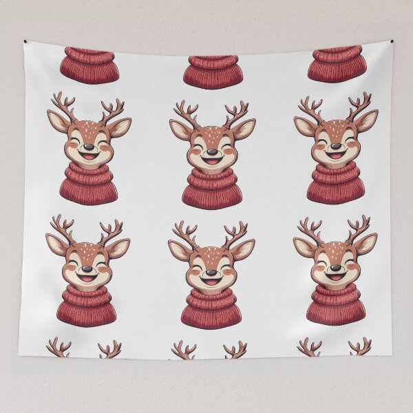 Item preview, Smiling Reindeer in Cozy Sweater designed and sold by IllustrifyArts.
