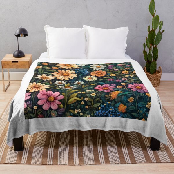 Item preview, Colorfull meadow flowers pattern designed and sold by SmileshareShop.