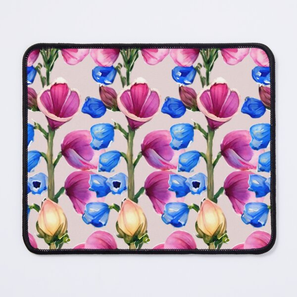 Item preview, A flowing watercolor pattern with soft pink and light blue Foxglove flowers designed and sold by Tchoice.