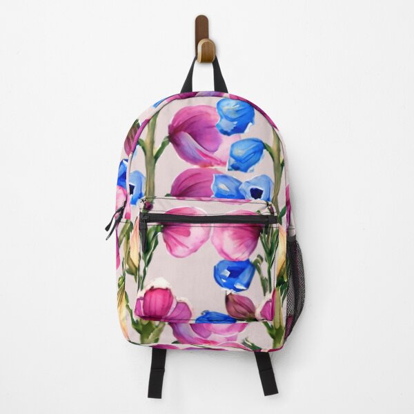 Item preview, A flowing watercolor pattern with soft pink and light blue Foxglove flowers designed and sold by Tchoice.