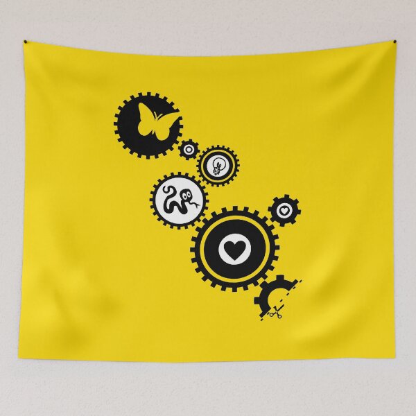 Item preview, Gears yellow art design - Youthful and fun design that reflects the gears in your head in full steam ahead action! designed and sold by amoreternoshop.
