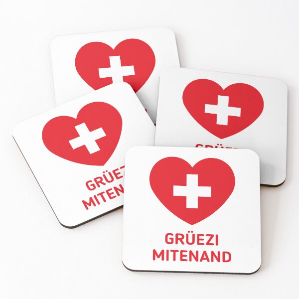 Item preview, Grüezi Mitenand (Switzerland / Heart / Swiss Flag / 1C) designed and sold by Roderix.