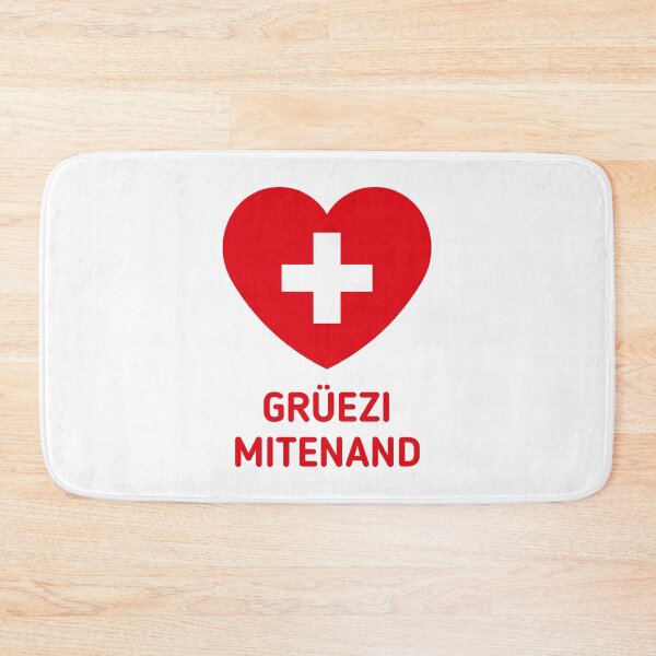 Item preview, Grüezi Mitenand (Switzerland / Heart / Swiss Flag / 1C) designed and sold by Roderix.