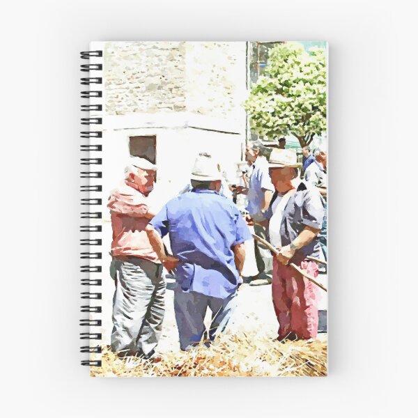 Item preview, Peasants around the threshing machine in the square designed and sold by Giuseppe Cocco.