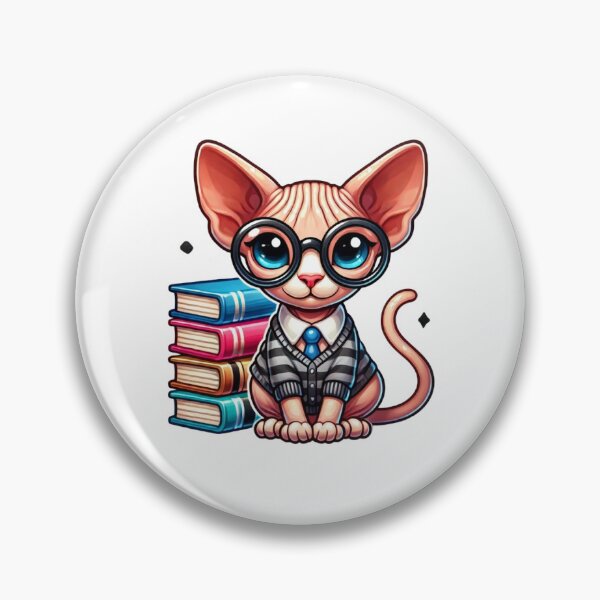 Item preview, Sphynx reading cat, smart lil guy <3 designed and sold by BWitchDesigns.
