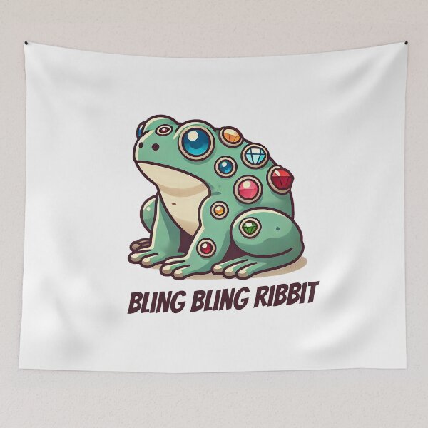 Artikelvorschau, Mit Juwelen besetzter Frosch: Bling Bling Ribbit entworfen und verkauft von musthavewords.
