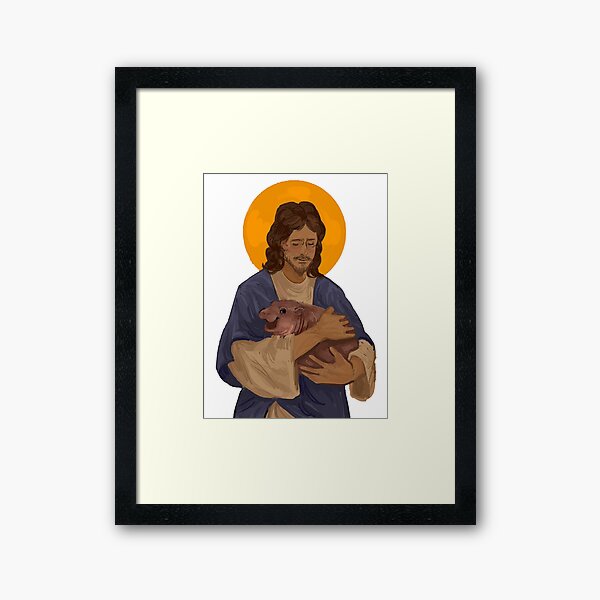 Item preview, Jesus Loves Moo Deng Bouncy Pig - Cute Baby Hippo  designed and sold by GichoMun.