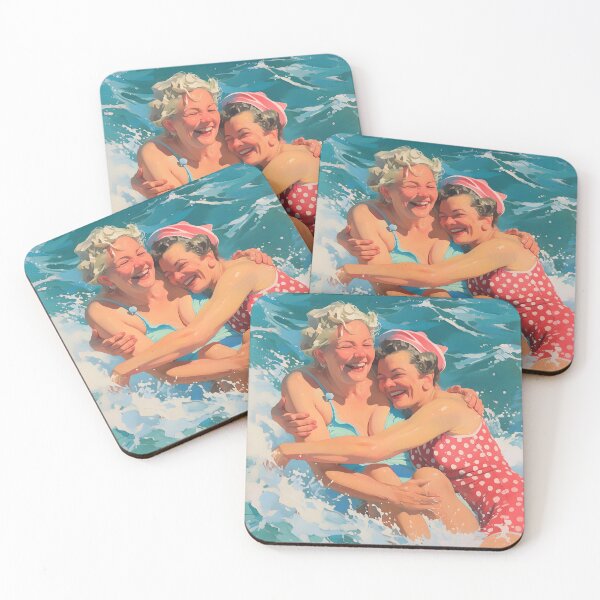 Item preview, Joyful Splash - Women Enjoying Fun In The Sea designed and sold by Very Peculiar.
