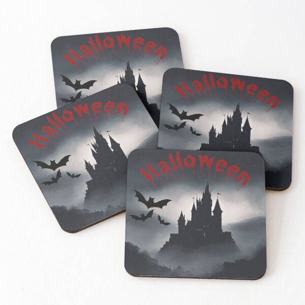 Item preview, Dark Gothic Castle on a Misty Hill - Spooky Halloween Art Print designed and sold by andrew758.