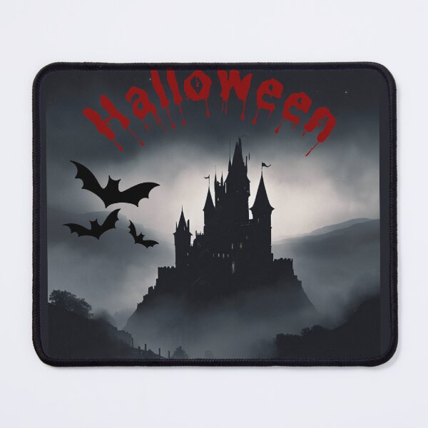 Item preview, Dark Gothic Castle on a Misty Hill - Spooky Halloween Art Print designed and sold by andrew758.