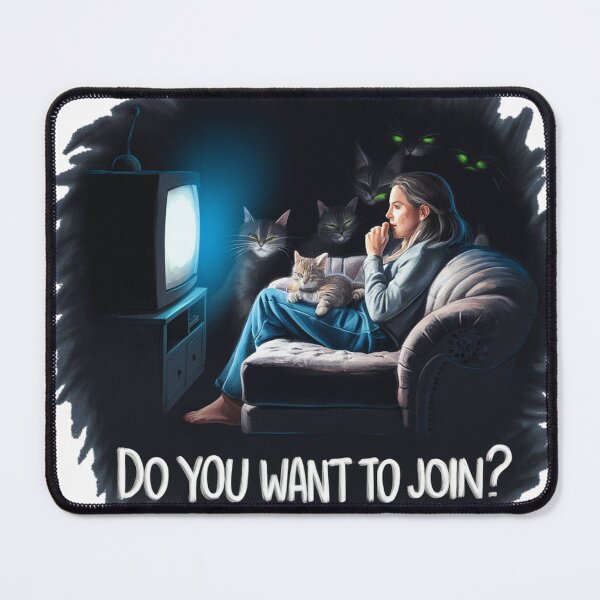 Item preview, Woman and cats - watching a tv in the night designed and sold by lavka-xd.
