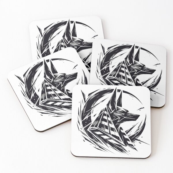 Item preview, Anubis Silhouette with Crescent Moon and Shattered Effect designed and sold by Pattamo1.