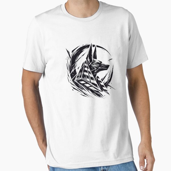 Item preview, Silhouette d'Anubis avec croissant de lune et effet brisé designed and sold by Pattamo1.
