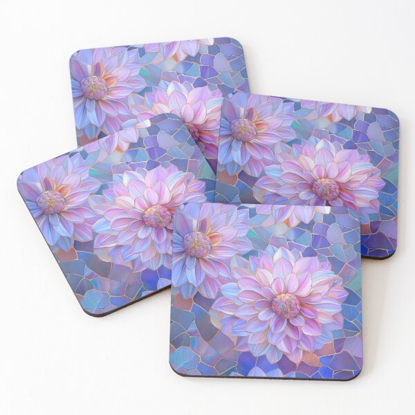 Item preview, Pastel Mosaic Dahlia Flowers Art designed and sold by MargaretWiktor.