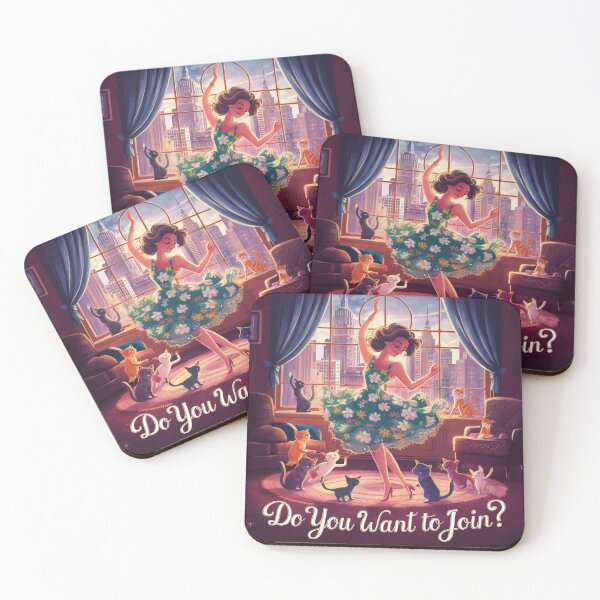 Item preview, Woman and cats - dancing in the room during the day designed and sold by lavka-xd.