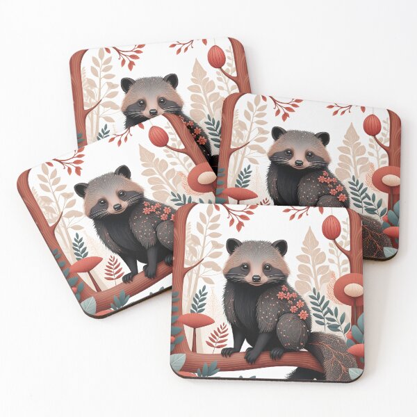 Item preview, Kawaii Racoon Anime Whimsical Wild Life Abstract Vintage Zentangle Art designed and sold by Witty Shirts.
