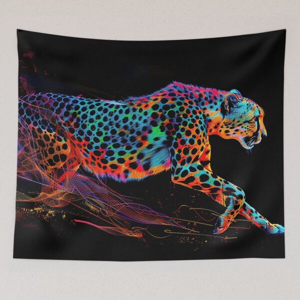 Item preview, Cheetah on the Run Neon Art 1 designed and sold by AstroRisq.