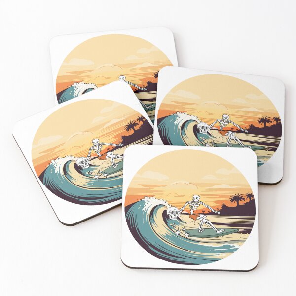 Item preview, Cute love and humor design of a skeleton and a skull, surfing as a couple. Sub Surf. Perfect gift. designed and sold by StyleFused.