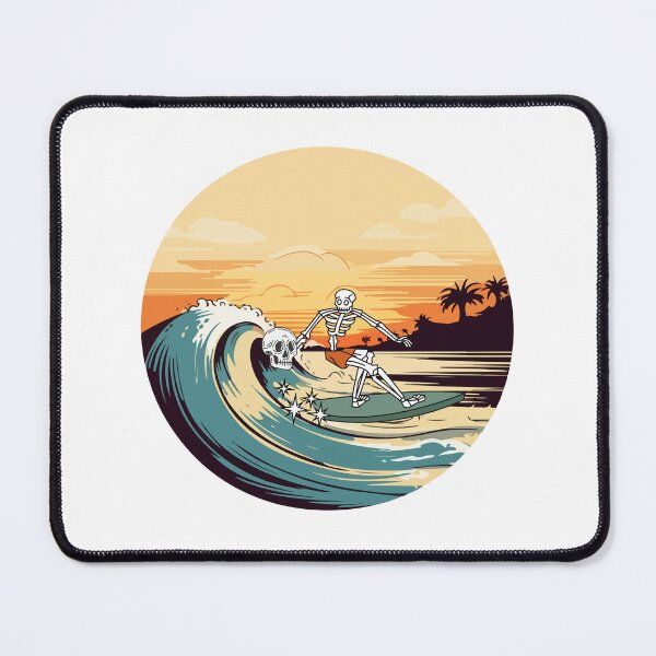 Item preview, Cute love and humor design of a skeleton and a skull, surfing as a couple. Sub Surf. Perfect gift. designed and sold by StyleFused.