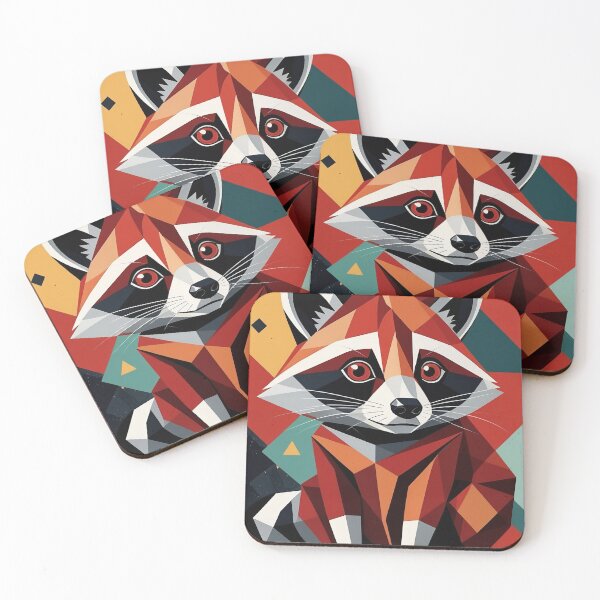 Item preview, Kawaii Racoon Anime Whimsical Wild Life Abstract Vintage Zentangle Art designed and sold by Witty Shirts.