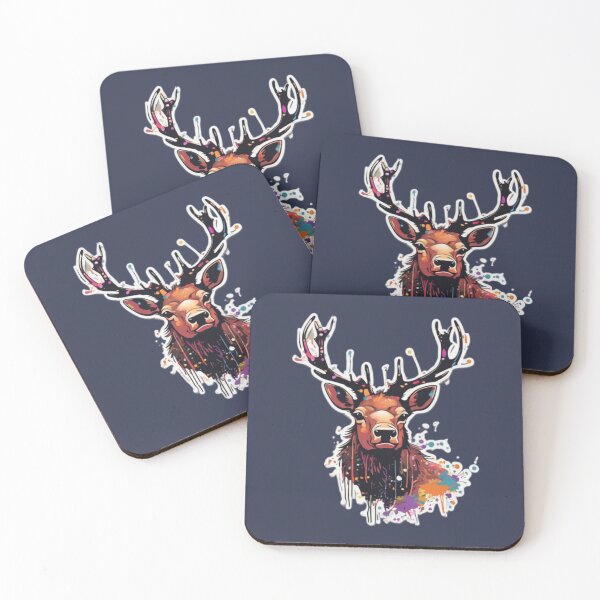 Item preview, Elk Art With Paint Splatter designed and sold by Planetporridge.