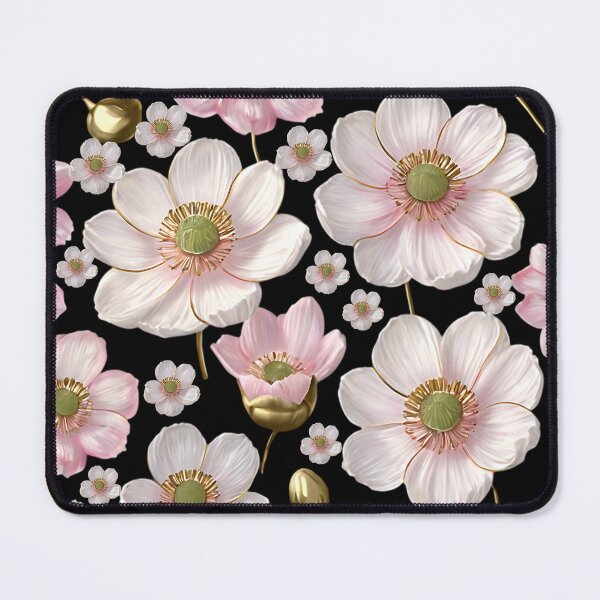 Item preview, A seamless pattern of delicate white anemone flowers designed and sold by Tchoice.