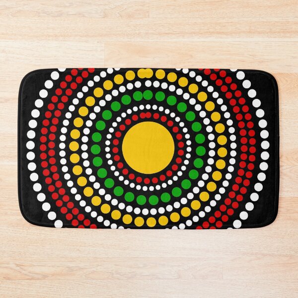 Item preview, Red Gold Green African Circles Pattern designed and sold by HotHibiscus.