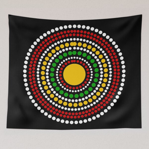 Item preview, Red Gold Green African Circles Pattern designed and sold by HotHibiscus.