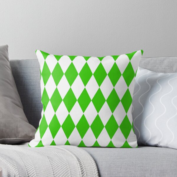 Item preview, Green White Harlequin Diamond Pattern designed and sold by PatternTitan.