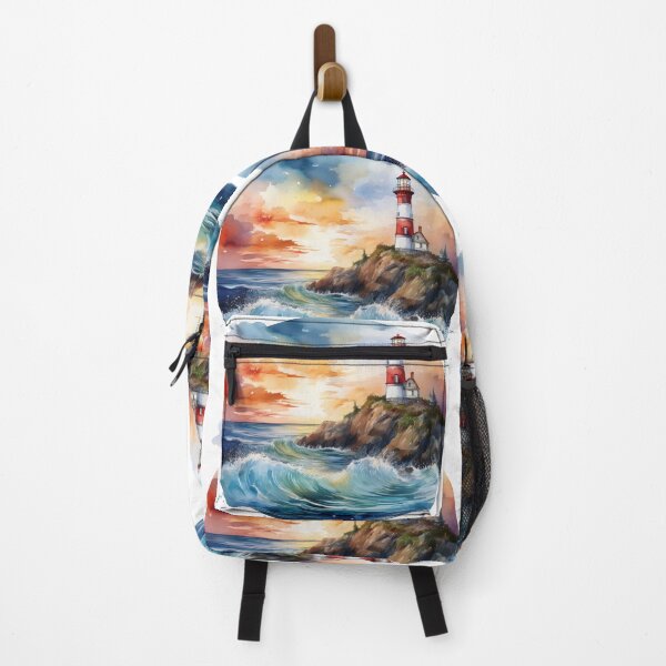 Item preview, Lighthouse on a Rocky Coast with Ocean Waves designed and sold by RaiyaTees.