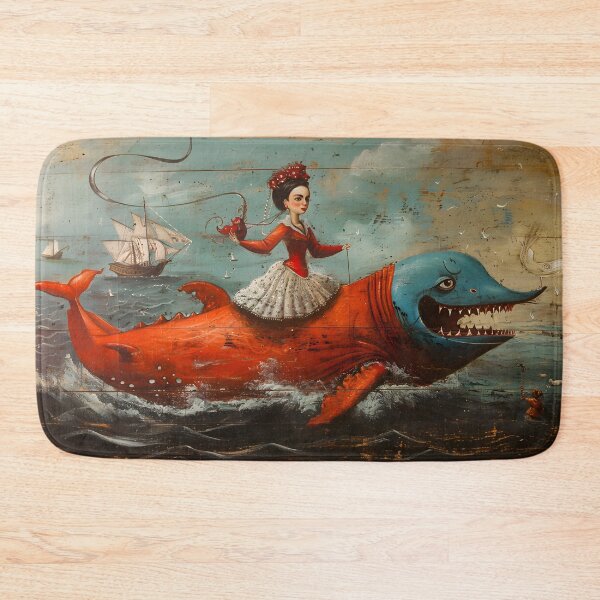 Item preview, Frida rides the surreal Orca across the sea designed and sold by 3ling_Design.