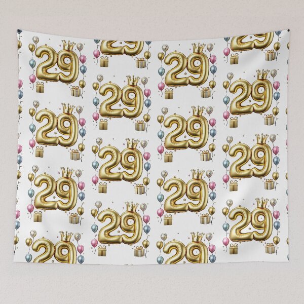 Item preview, Golden Balloon Number 29 with Crown and Birthday Party Decorations designed and sold by momo9981.