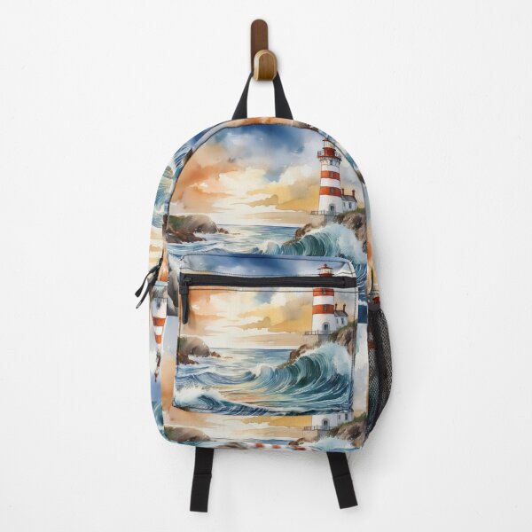 Item preview, Lighthouse on a Rocky Coast with Ocean Waves designed and sold by RaiyaTees.
