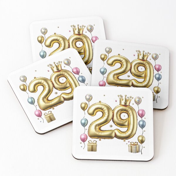 Item preview, Golden Balloon Number 29 with Crown and Birthday Party Decorations designed and sold by momo9981.