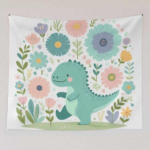 Item preview, A Dinosaur's Delightful Adventure in a Floral Paradise designed and sold by TeslaSt0re.