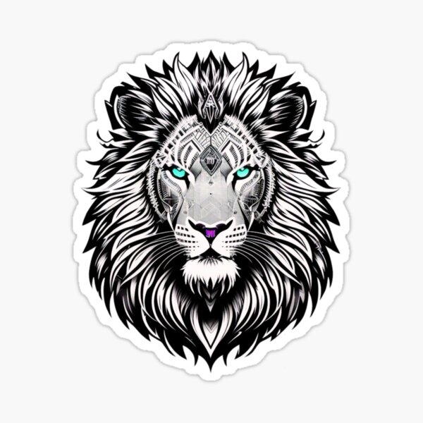 Autocollant Décoratif Lion Tribal - Ornement Tatouage Pour Voiture - STICKYHUGO - Perso
