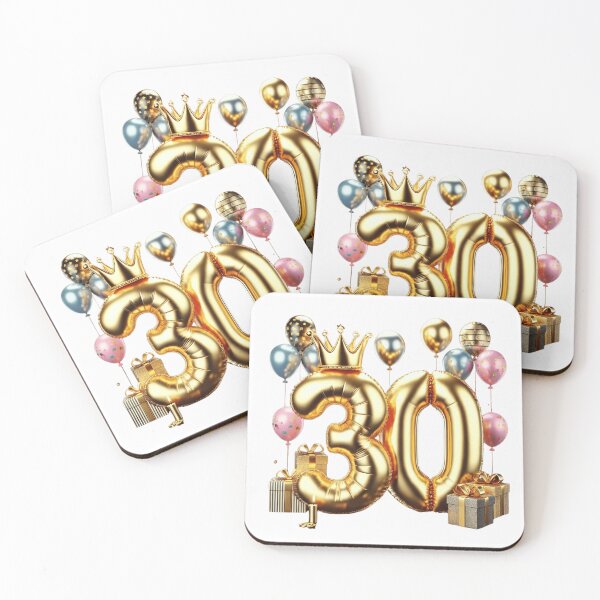 Item preview, Golden Balloon Number 30 with Crown and Birthday Party Decorations designed and sold by momo9981.
