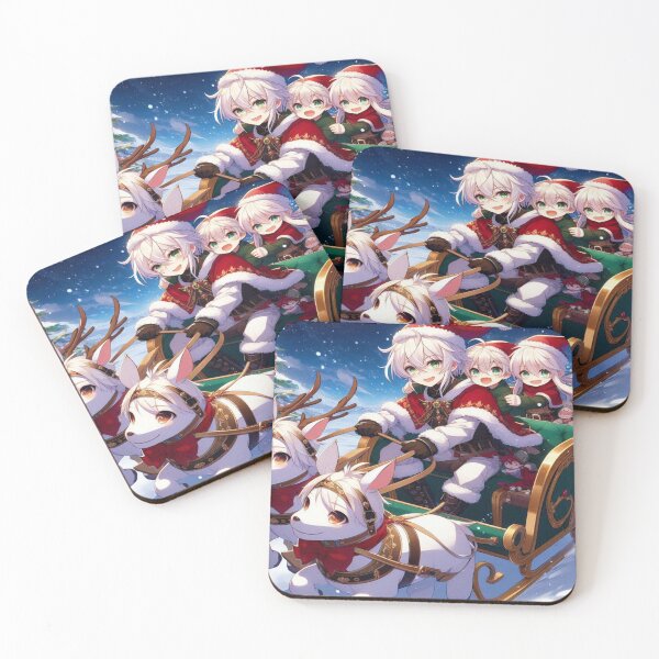 Item preview, Magical Anime Sleigh Adventure: Santa Claus and children experience an enchanting winter journey designed and sold by FotoworldEdel.