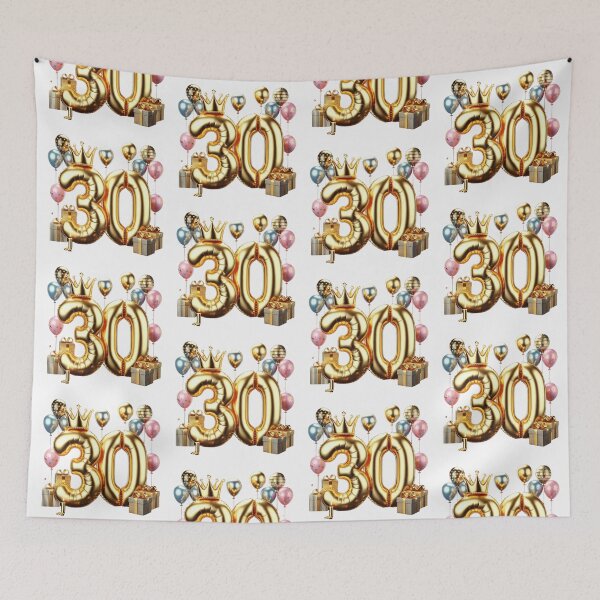 Item preview, Golden Balloon Number 30 with Crown and Birthday Party Decorations designed and sold by momo9981.