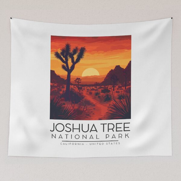 Item preview, A Vintage Illustration of Joshua Tree National Park - California - US designed and sold by GoodOldVintage.