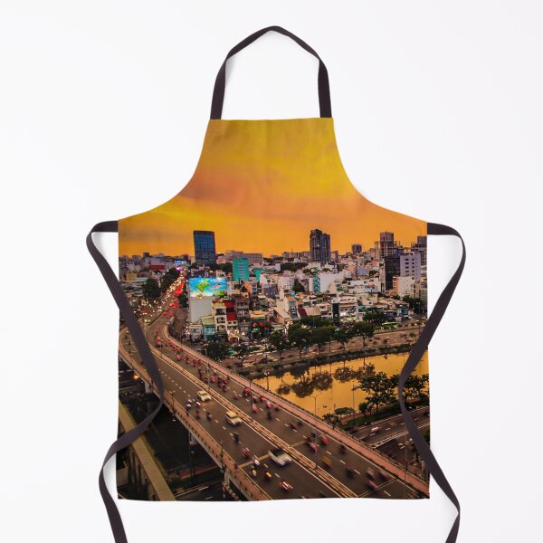 Item preview, Orange Sunset Glow Over District 1 in Saigon designed and sold by KMNscapes – Ireland Prints & Beyond.