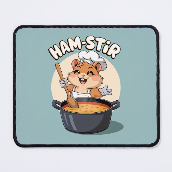 Item preview, Cute Funny Hamster Chef - Ham-Stir Cooking Cartoon Design designed and sold by Witsprings.