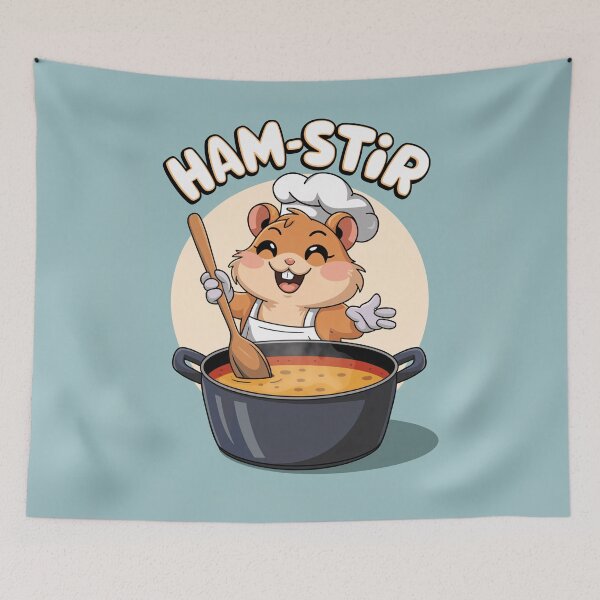 Item preview, Cute Funny Hamster Chef - Ham-Stir Cooking Cartoon Design designed and sold by Witsprings.
