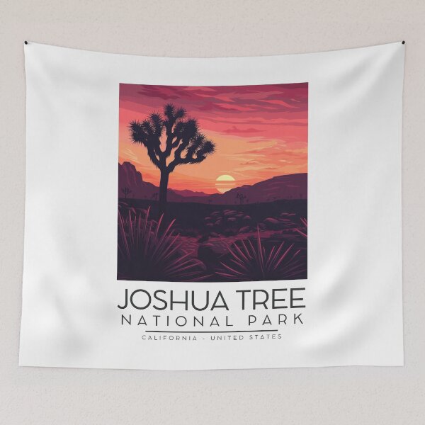 Item preview, A Vintage Illustration of Joshua Tree National Park - California - US designed and sold by GoodOldVintage.