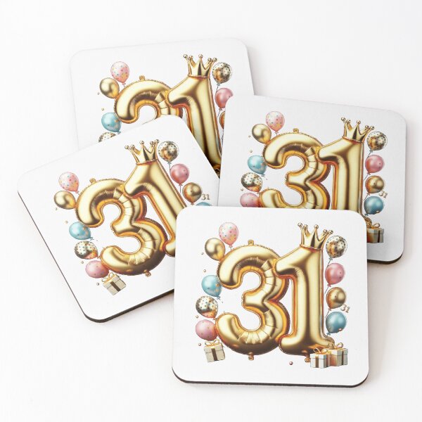 Item preview, Golden Balloon Number 31 with Crown and Birthday Party Decorations designed and sold by momo9981.