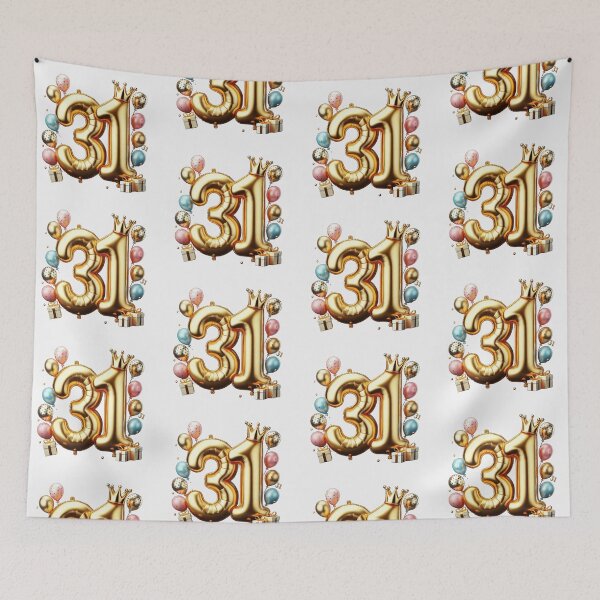 Item preview, Golden Balloon Number 31 with Crown and Birthday Party Decorations designed and sold by momo9981.