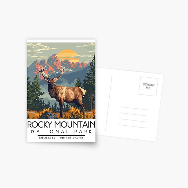 Item preview, A Vintage Illustration of Rocky Mountain National Park - Colorado - US designed and sold by GoodOldVintage.