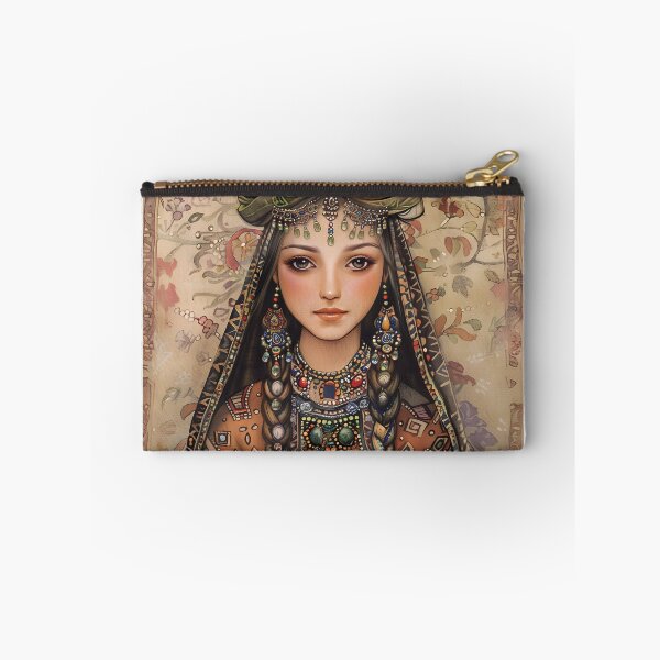Item preview, Intricate portrait of woman in ornate traditional attire. designed and sold by Artessie.